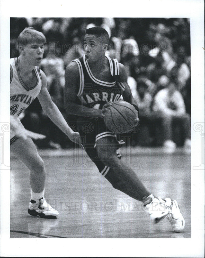 1993 Press Photo Mark Miller Westinghouse Bart Leahy New Triers High School - Historic Images