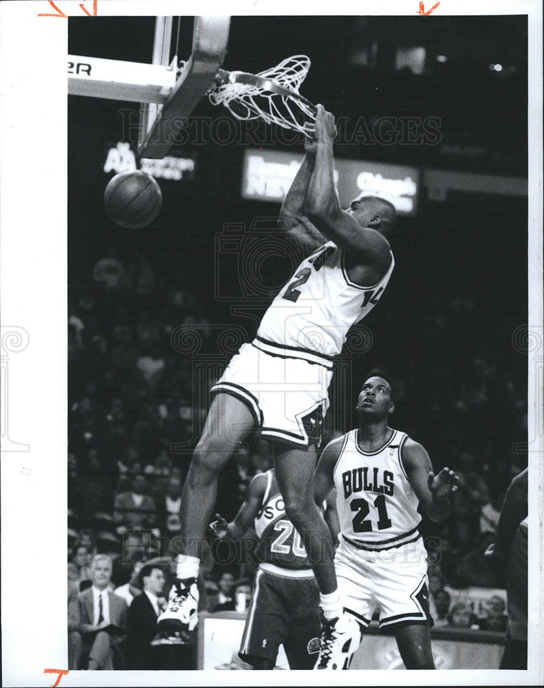 1993 Press Photo Chicago Bulls Seattle Supersonics Pre Season Game S. Williams - Historic Images