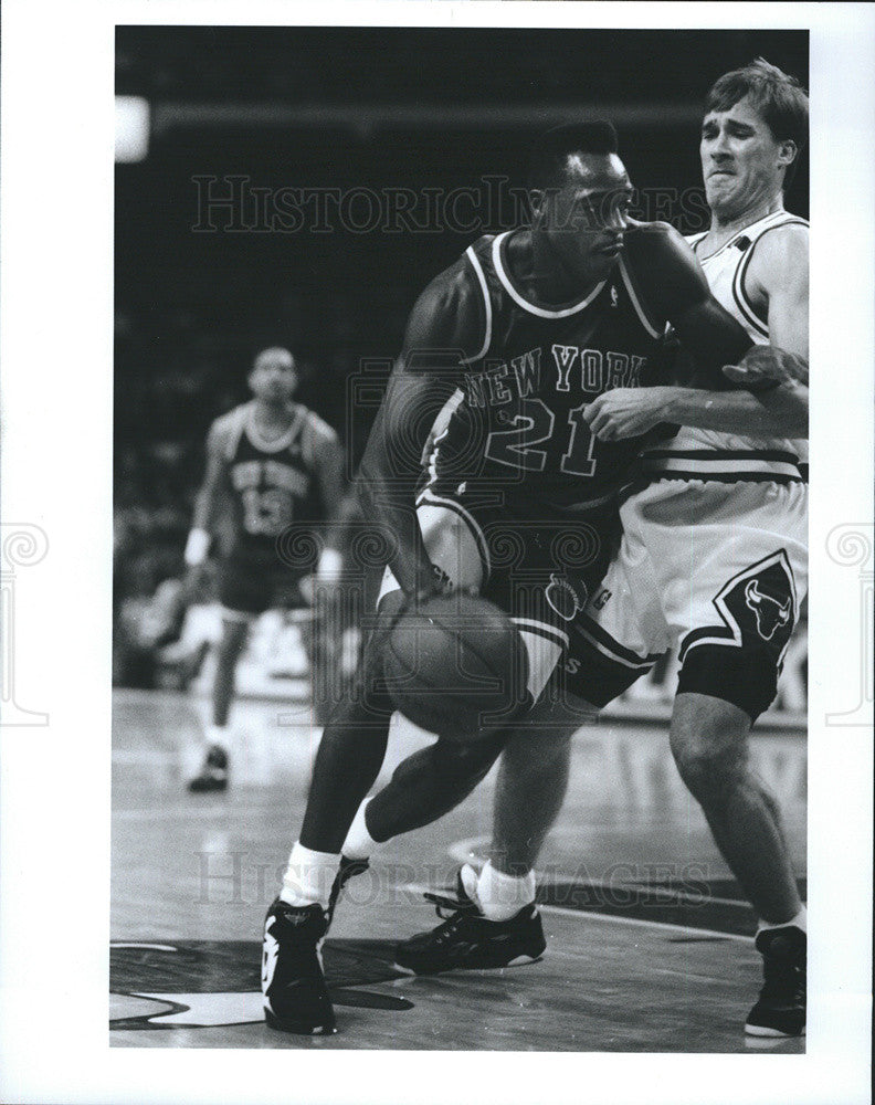 1992 Press Photo Chicago Bulls vs NY Knicks - Historic Images