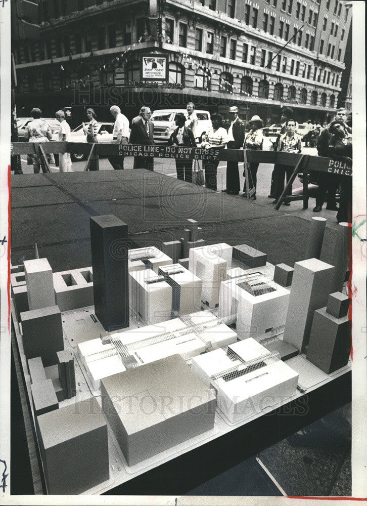 1978 Press Photo Model of New Complex To Occupy Site Of Former Sherman House - Historic Images