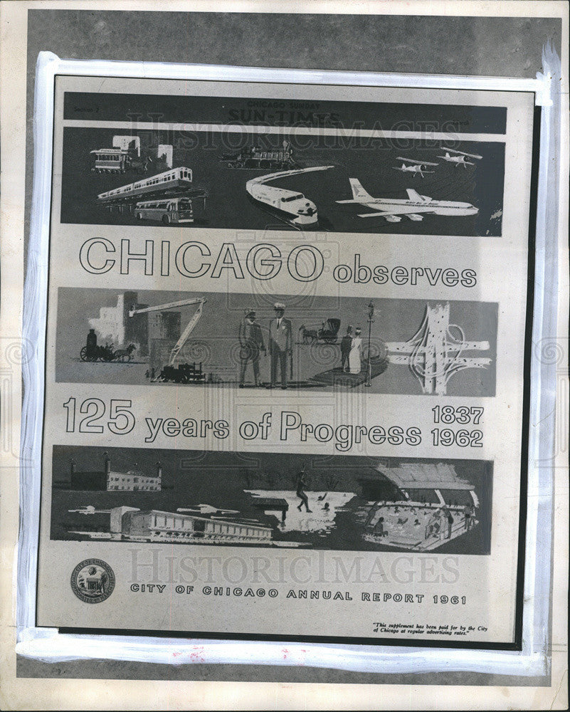 1962 Press Photo Magazine Cover For City Of Chicago&#39;s Report For 1961 - Historic Images