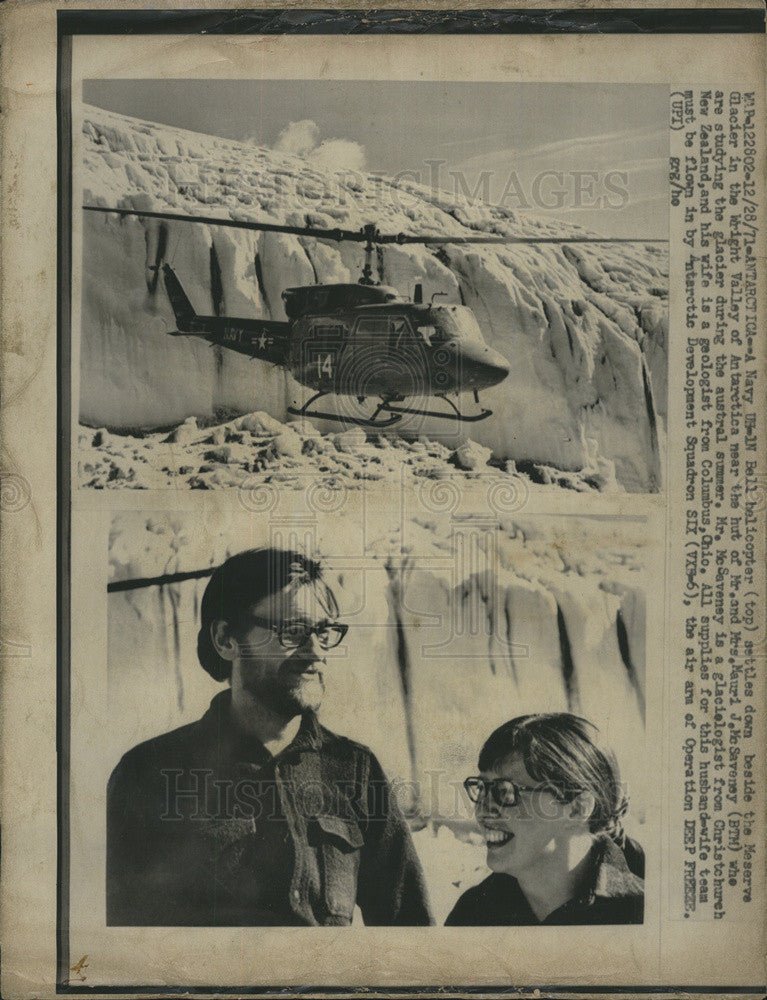 1972 Press Photo The Meserve Glacier in the Wright Valley of Antarctica - Historic Images