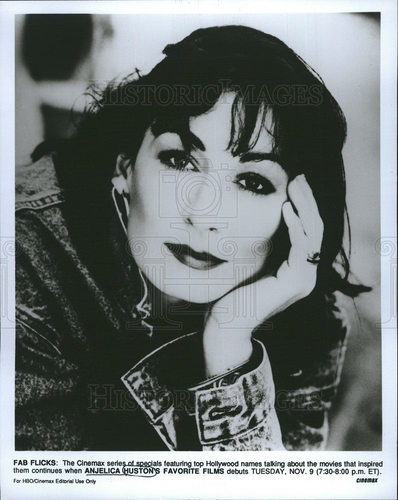 Press Photo Anjelica Huston Actress Cinemax Special Films Movies - Historic Images