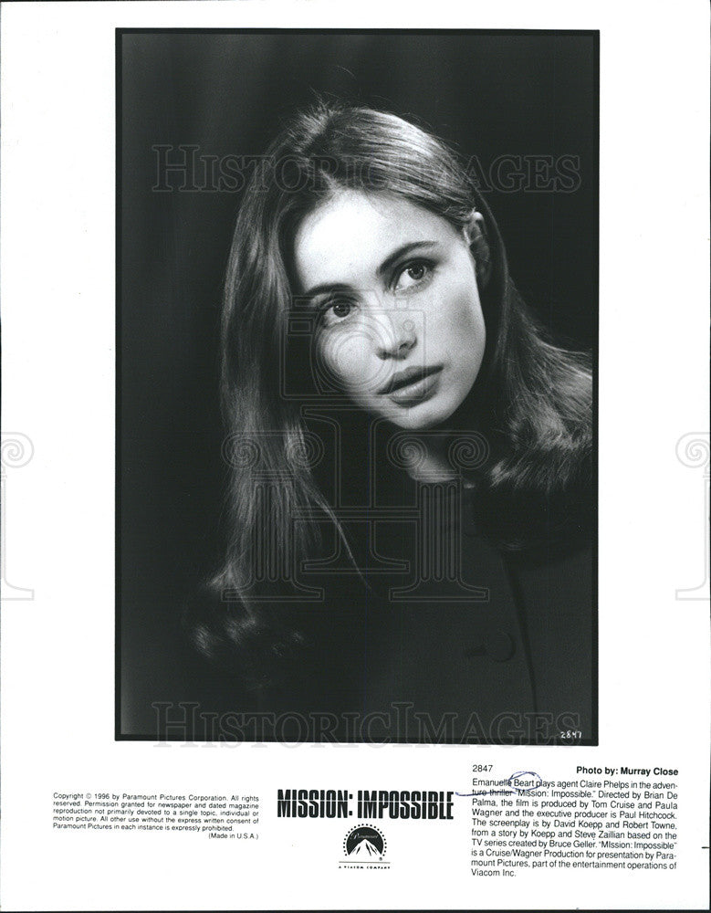 1996 Press Photo Emanuelle Beart Plays agent Claire Phelps in Mission Impossible - Historic Images