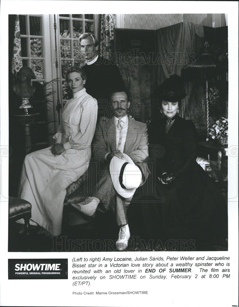 1977 Press Photo Amy Locaine, Julian Sands, Peter Weller & Jacqueline Bisset in - Historic Images