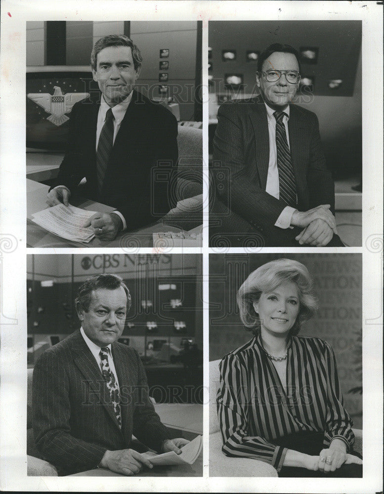 1988 Press Photo Dan Rather, CBS News Anchors - Historic Images