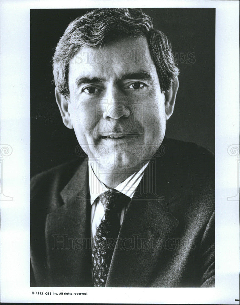 1992 Press Photo Dan Rather, CBS TV. - Historic Images