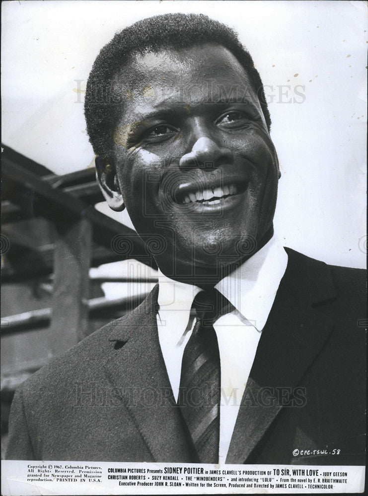 1967 Press Photo Sidney Poitier in "To Sir With Love," - Historic Images