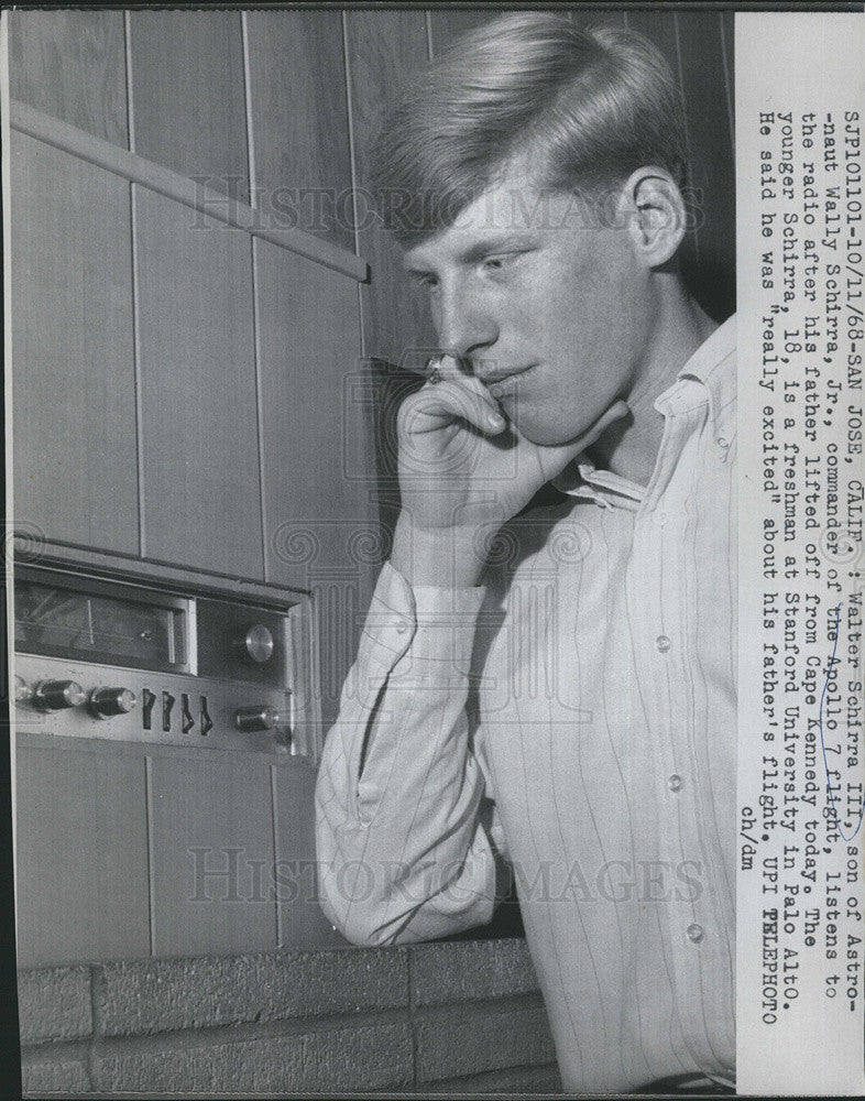 1968 Press Photo Walter Schirra III, Son Of Astronaut Wally Schirra, Apollo 7 - Historic Images