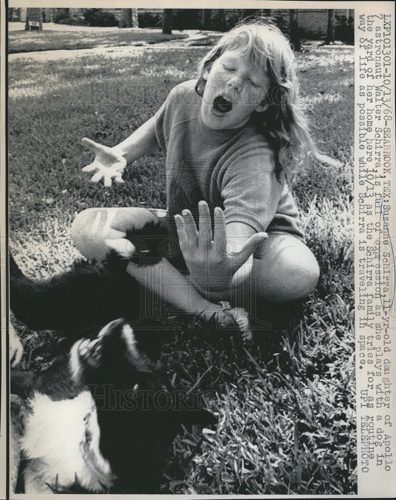 1968 Press Photo Suzanne Shirra while dad is on Apollo spaceflight - Historic Images