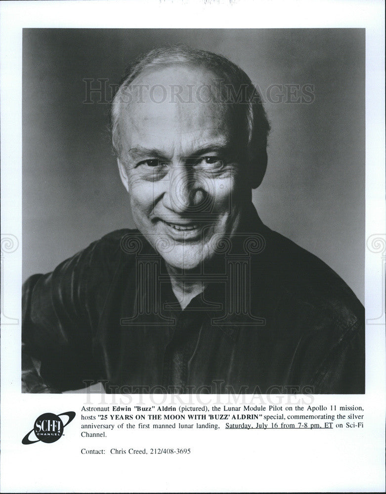 1994 Press Photo Edwinb &quot;Buzz&quot; Aldrin on Sci-Fi channel. - Historic Images