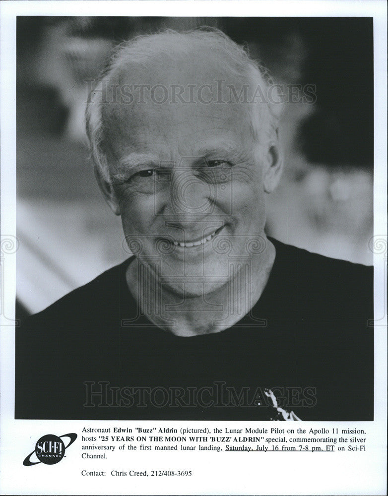 1994 Press Photo Astronaut Edwin &quot;Buzz&quot; Aldrin on Sci-Fi Channel - Historic Images