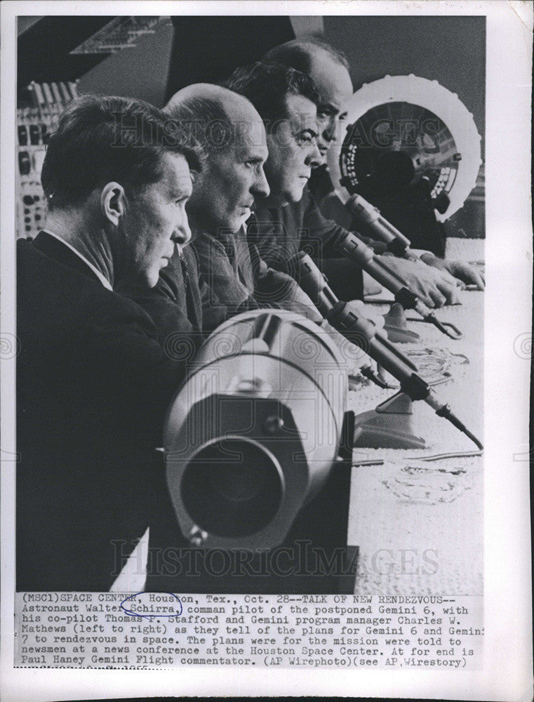 1965 Press Photo Astronauts Walter Schirra And Thomas P. Stafford Of Gemini 6 - Historic Images