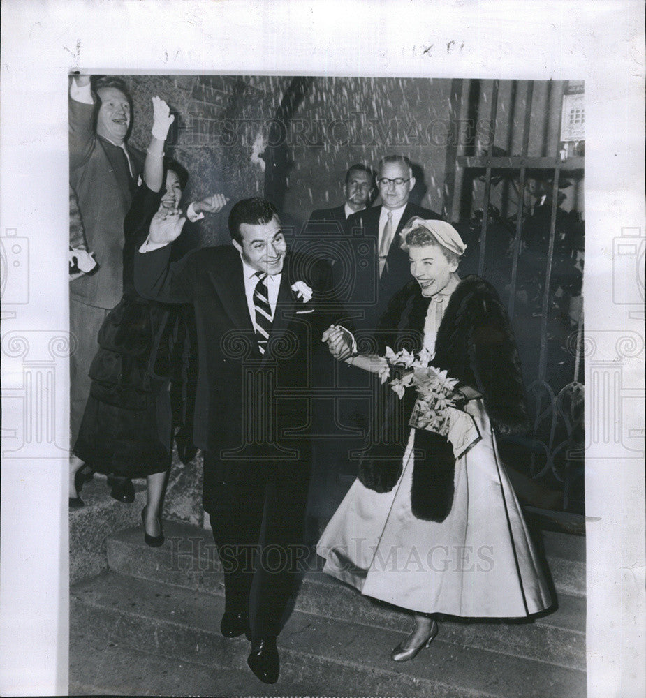 1952 Press Photo Actress Janet Blair and husband Nick Mayo,producer - Historic Images