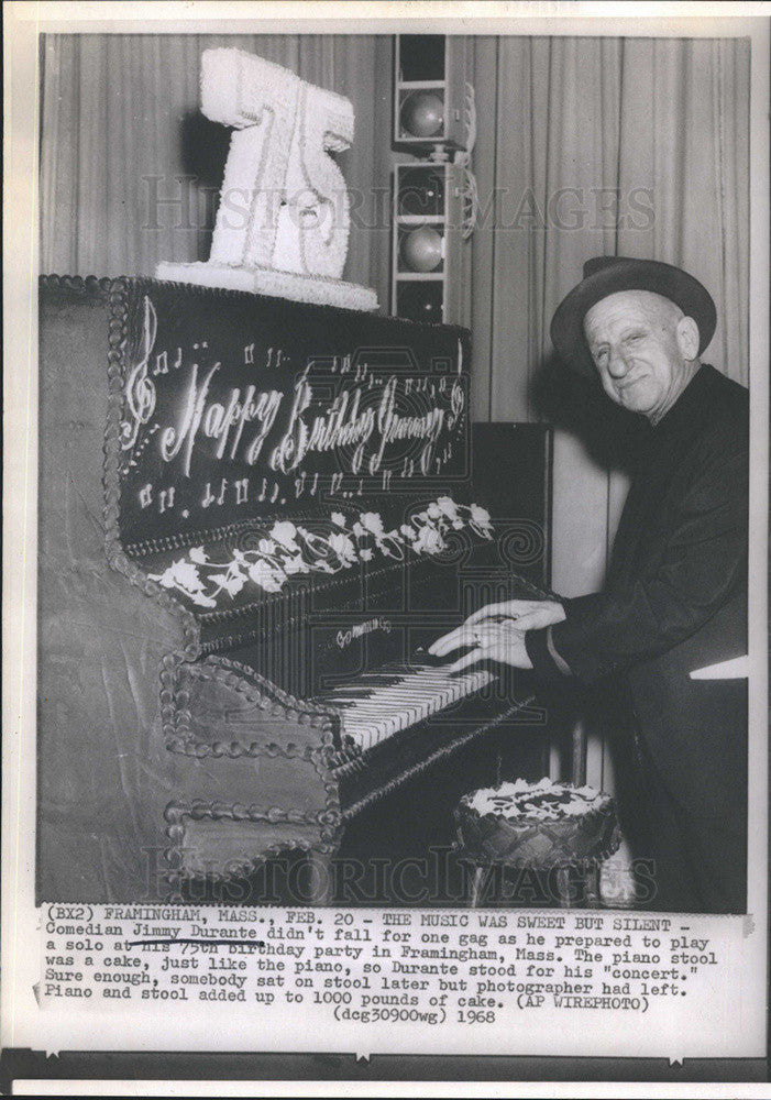 1968 Press Photo Jimmy Durante/Singer/Pianist/Comedian - Historic Images