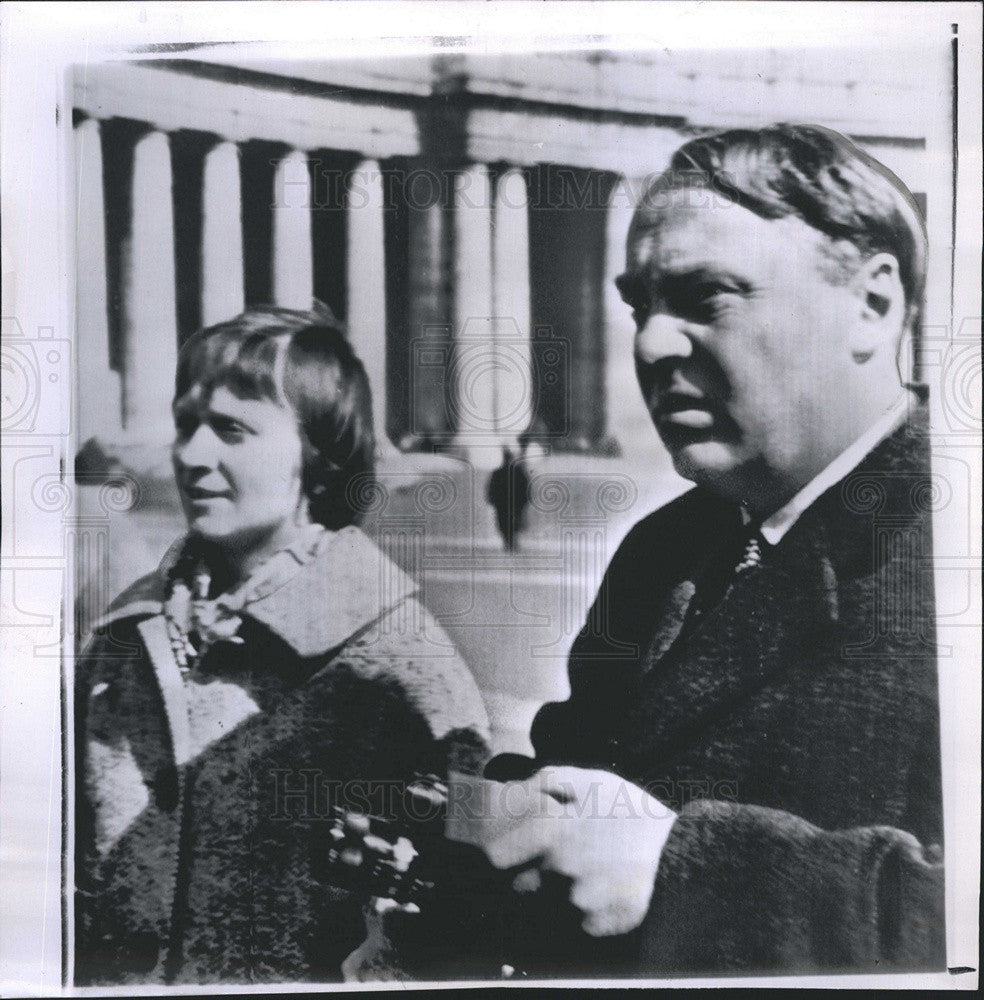 1963 Press Photo Russian Editor Alexei Adzhubei And Wife Rada St. Peter&#39;s Square - Historic Images