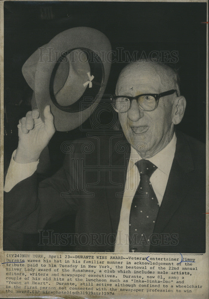 1974 Press Photo Jimmy Durante - Historic Images