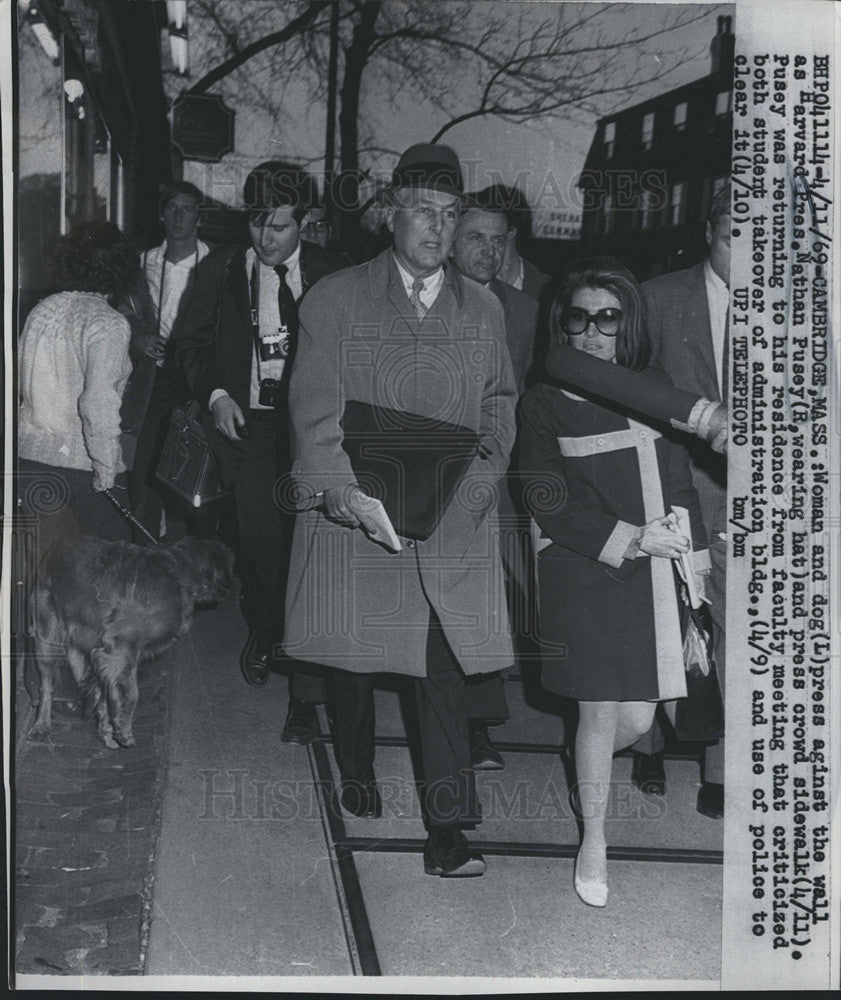 1969 Press Photo President Nathan Pusey of Harvard - Historic Images