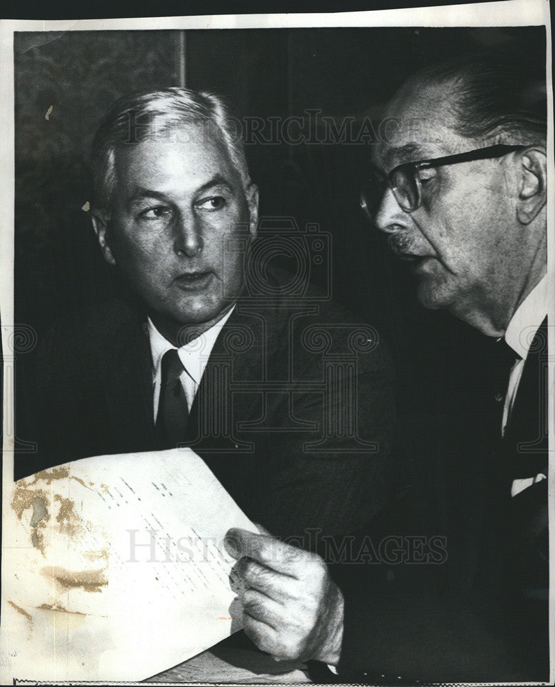 1969 Press Photo President Nathan Pusey of Harvard - Historic Images