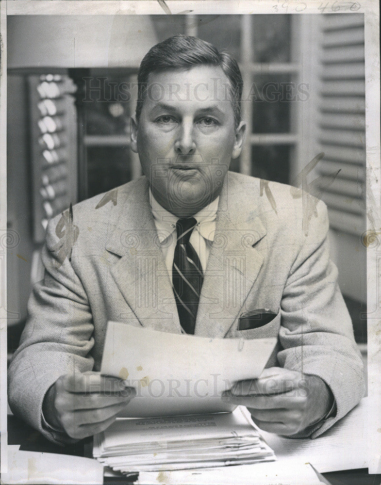 1953 Press Photo Nathan Pusey Harvard University President - Historic Images