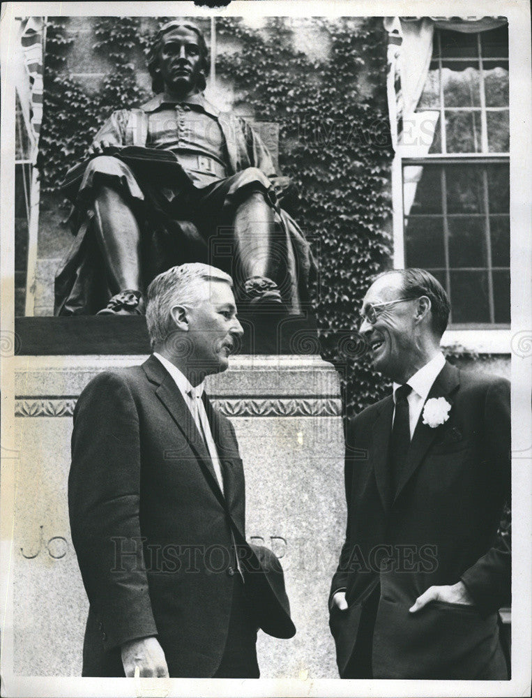 1967 Press Photo Nathan M. Pusey Harvard University Prince Berhard Netherlands - Historic Images