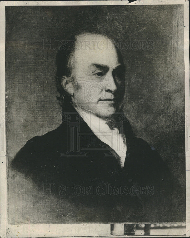 1974 Press Photo President John Quincy Adams Portrait Artist Thomas Sully Paint - Historic Images