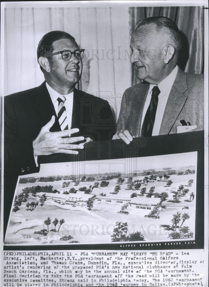 1962 Press Photo Lou Strong, Thomas Crane, Professional Golfers Association - Historic Images