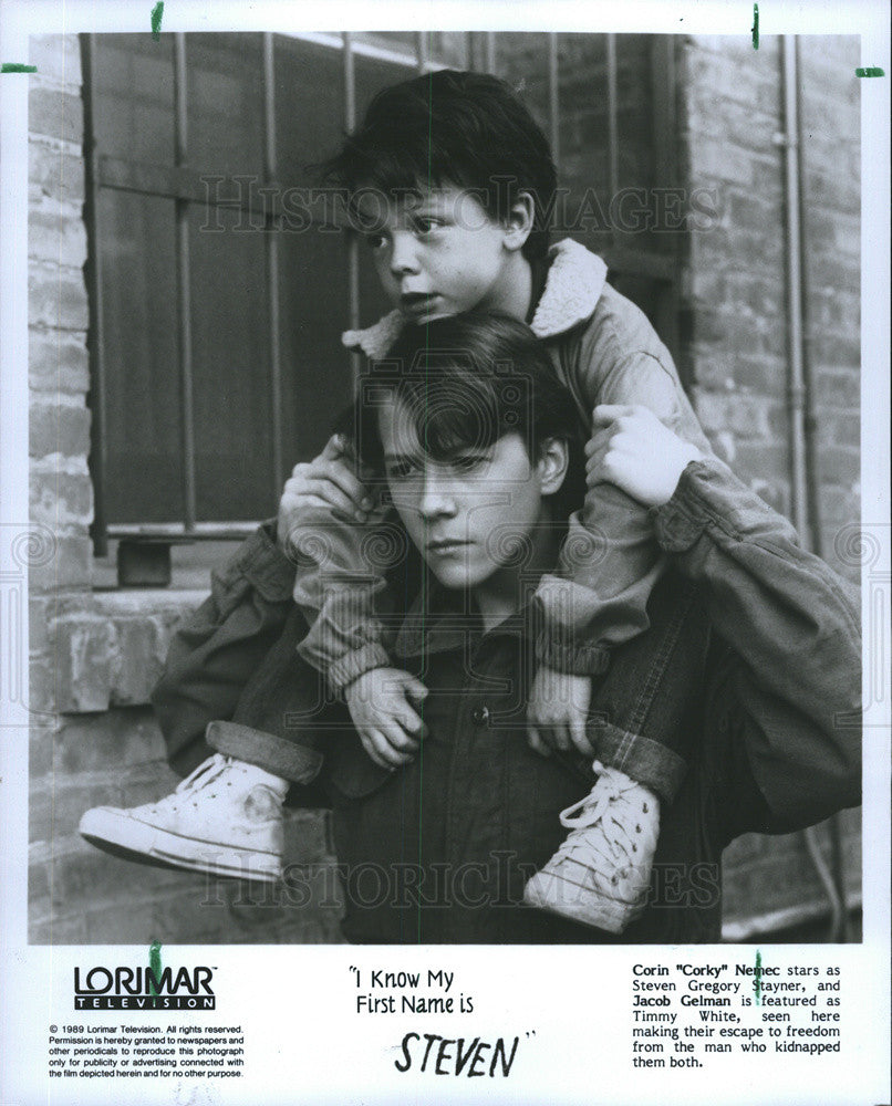1989 Press Photo Corin Nemec, Jacob Gelman, I Know my First Name is Steven - Historic Images
