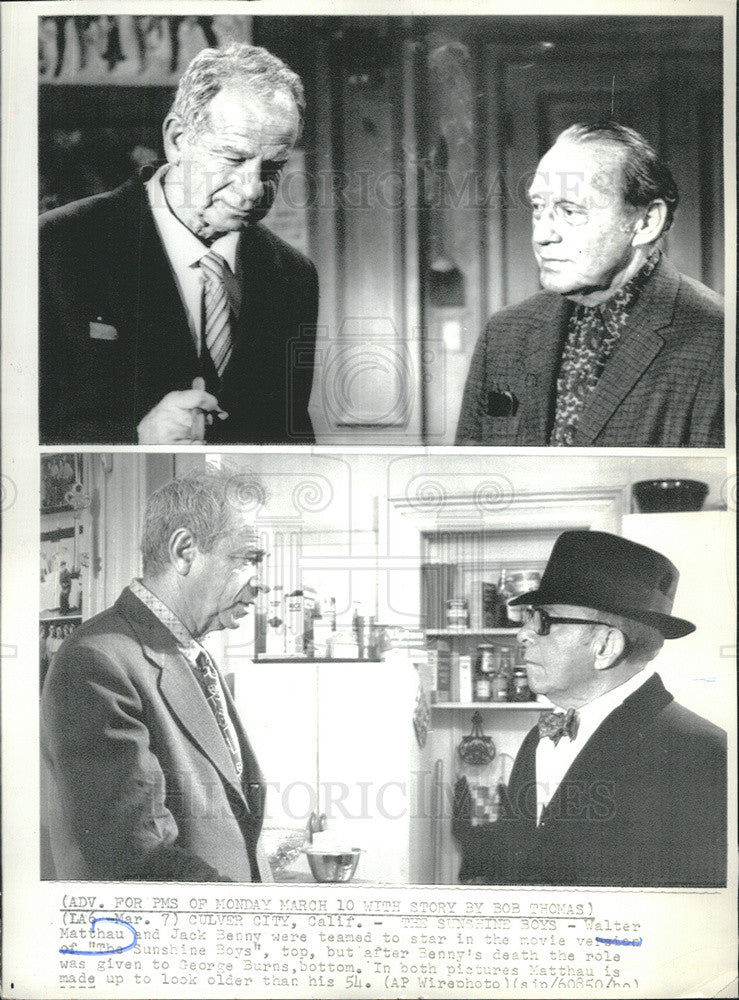 1975 Press Photo Walter Matthau Actor Jack Benny Movie Version Sunshine Boys - Historic Images