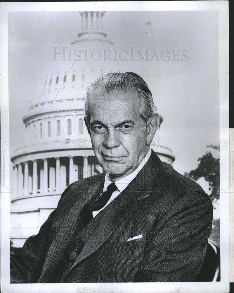 1965 Press Photo Actor Raymond Massey &quot;The Capital - Chronicle of Freedom&quot; - Historic Images