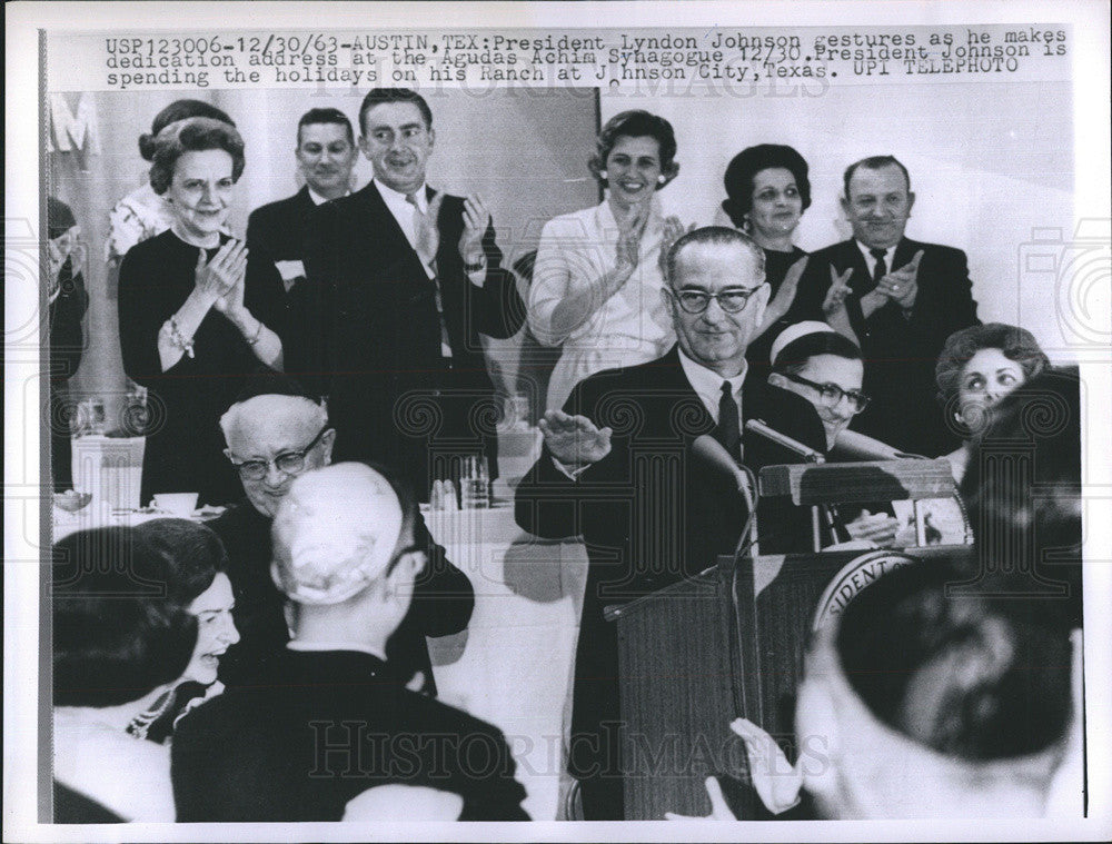 1963 Press Photo President Johnson - Historic Images