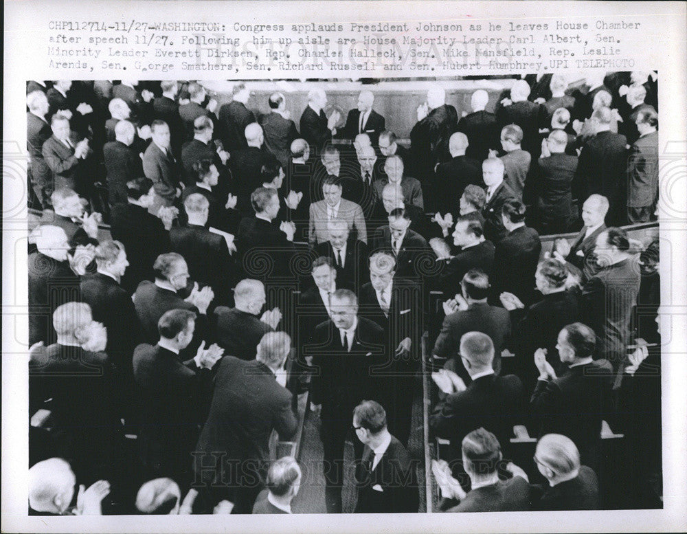 1963 Press Photo Congress Applauds President Johnson - Historic Images