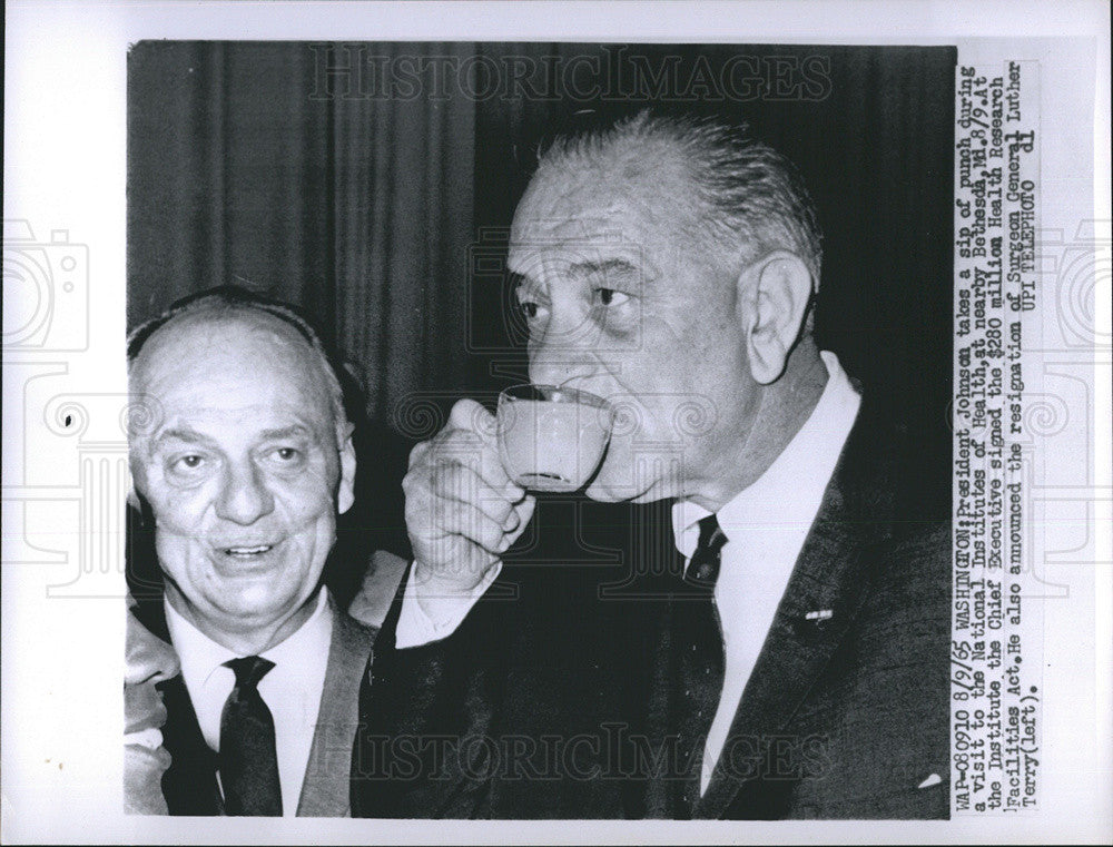 1965 Press Photo President Johnson Luther Terry - Historic Images