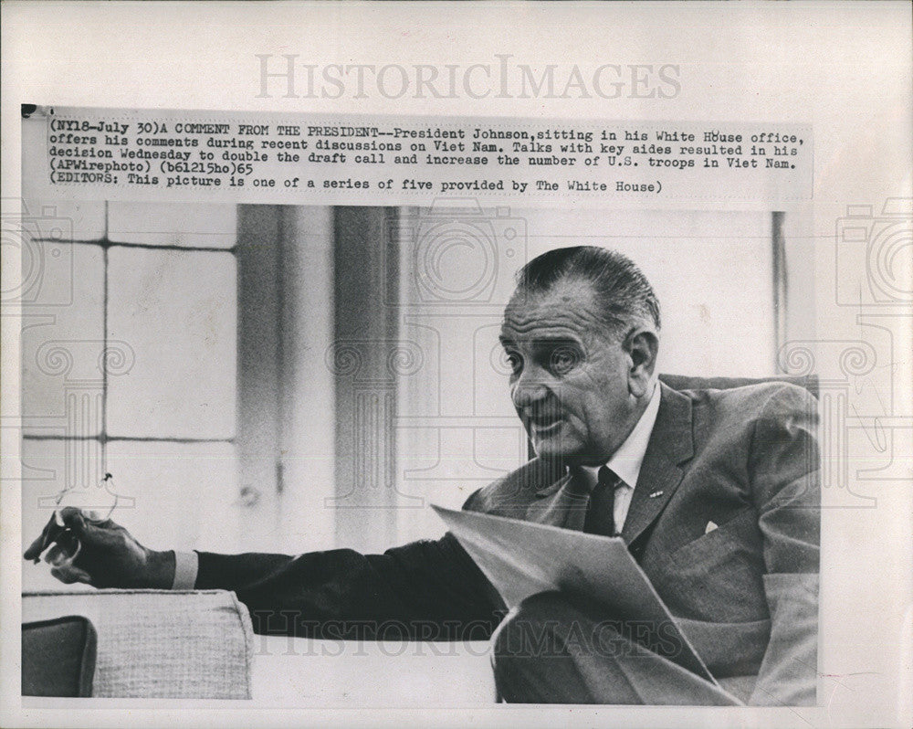 1965 Press Photo President Johnson - Historic Images