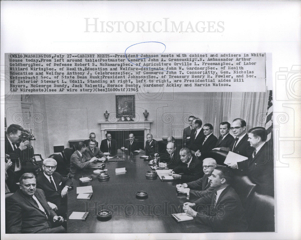 1965 Press Photo Pres Johnson - Historic Images