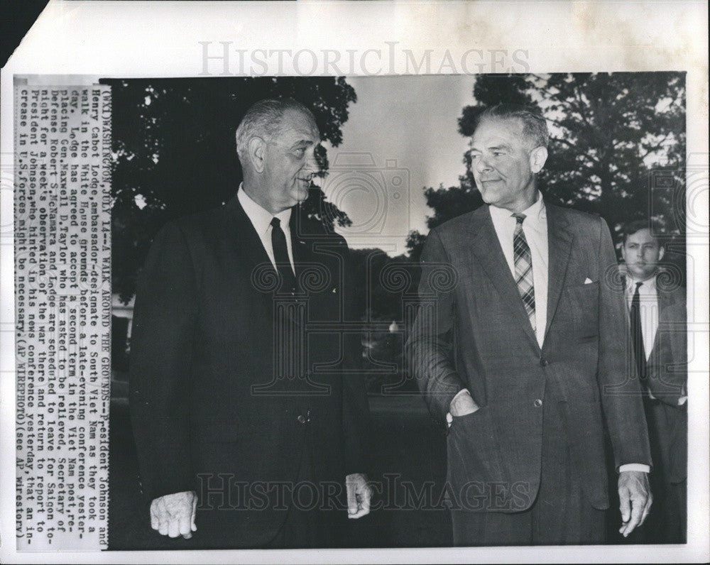 1965 Press Photo Pres Johnson - Historic Images