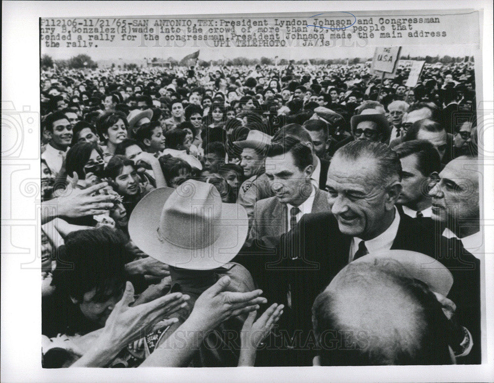 1965 Press Photo Pres Johnson - Historic Images