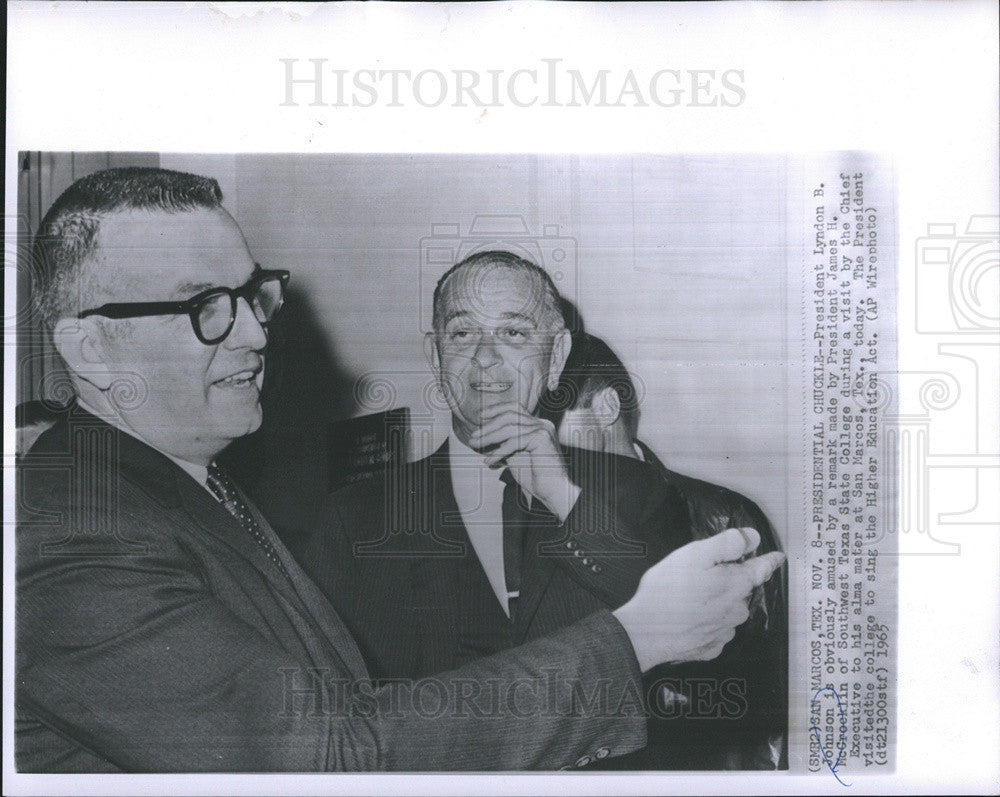 1965 Press Photo President Johnson james h McCrocklin - Historic Images