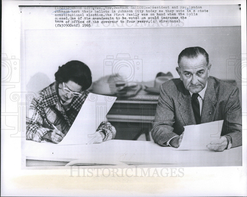 1965 Press Photo Pres Johnson &amp; Wife - Historic Images