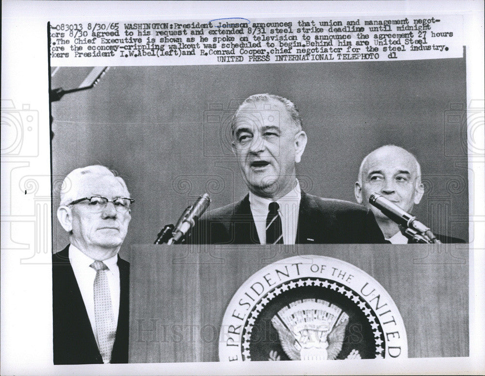 1965 Press Photo Pres Johnson - Historic Images