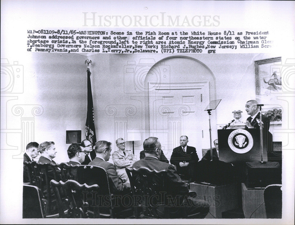 1965 Press Photo Pres Johnson Addressed Governors - Historic Images