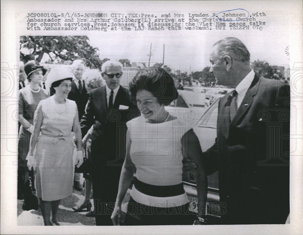 1965 Press Photo President JohnsonMrs Johnson Mrs Arthur Goldberg - Historic Images