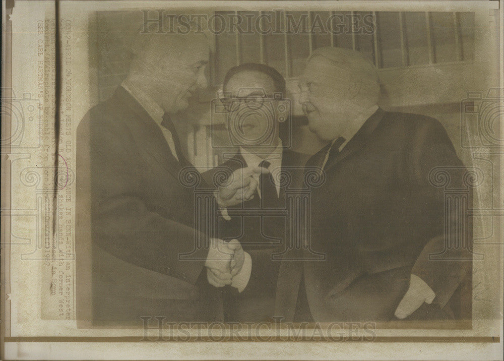 1967 Press Photo President Johnson And West German Chancellor Ludwig Erhard - Historic Images