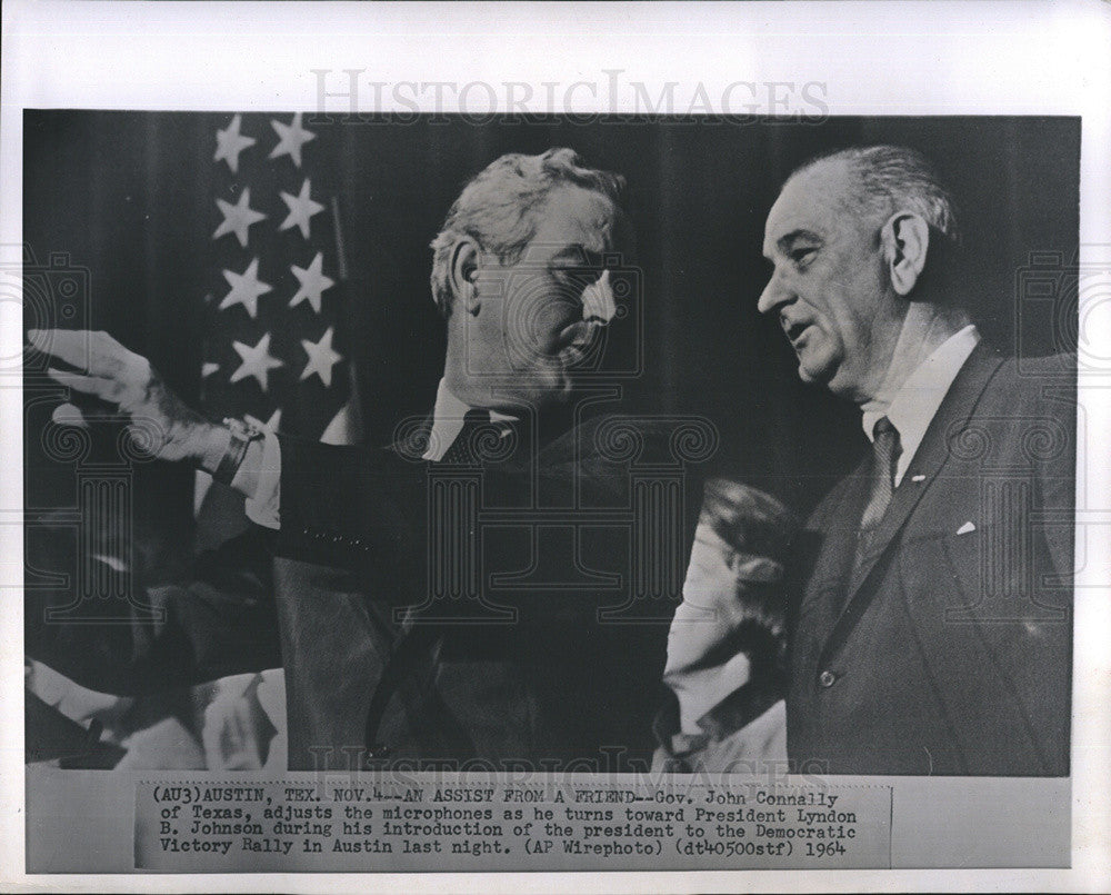 Gov John Connally And President Lyndon B Johnson 1964 Vintage Press Photo Print Historic Images 