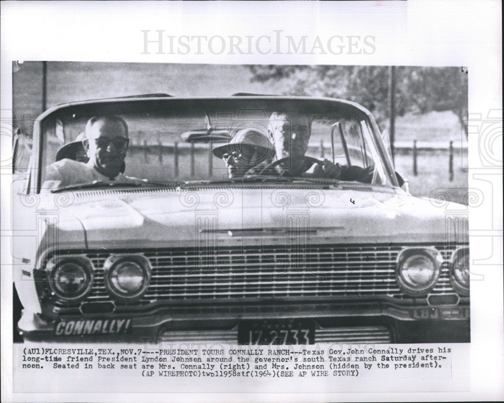 1964 Press Photo Texas Gov. John Connally with President Lyndon B. Johnson - Historic Images