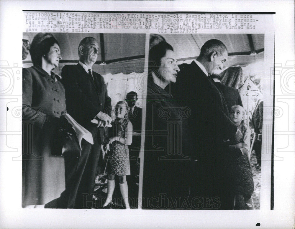 1964 Press Photo Raenella Melton, admirer of President Lyndon B. Johnson - Historic Images