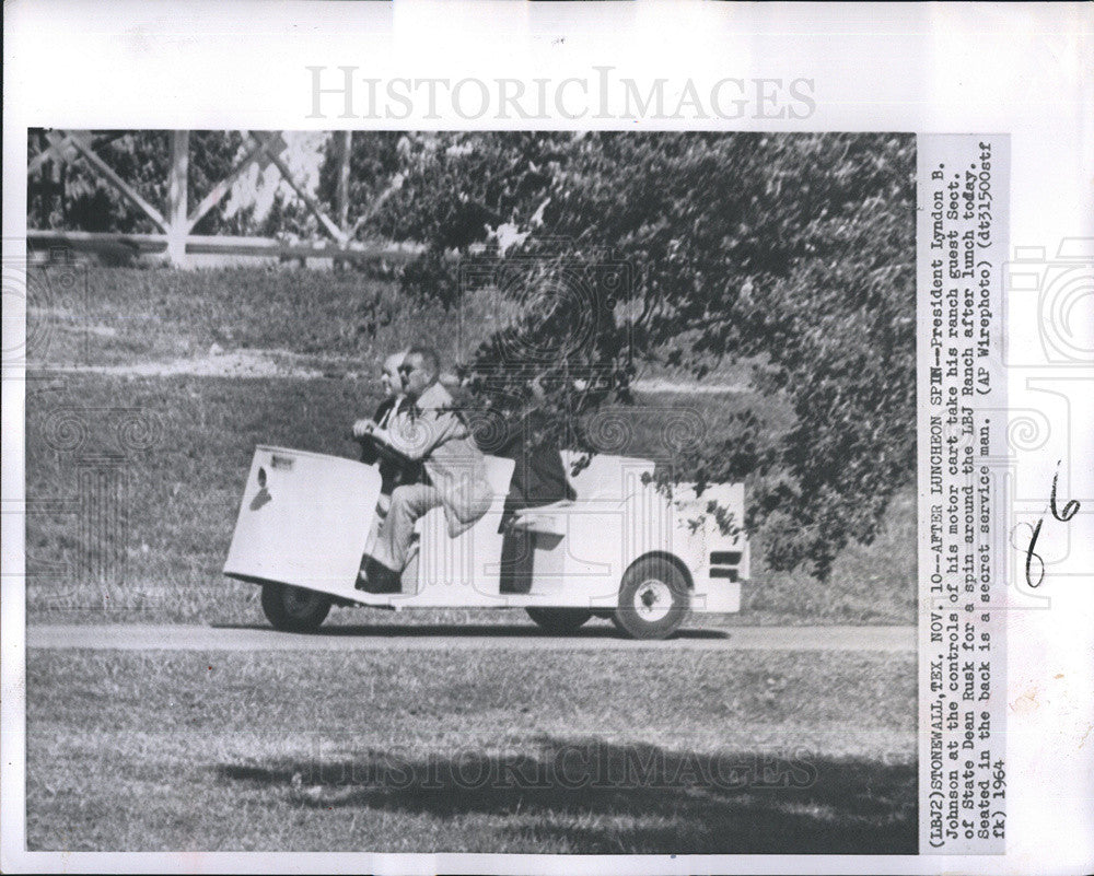 1964 Press Photo President Lyndon B. Johnson at the LBJ Ranch - Historic Images