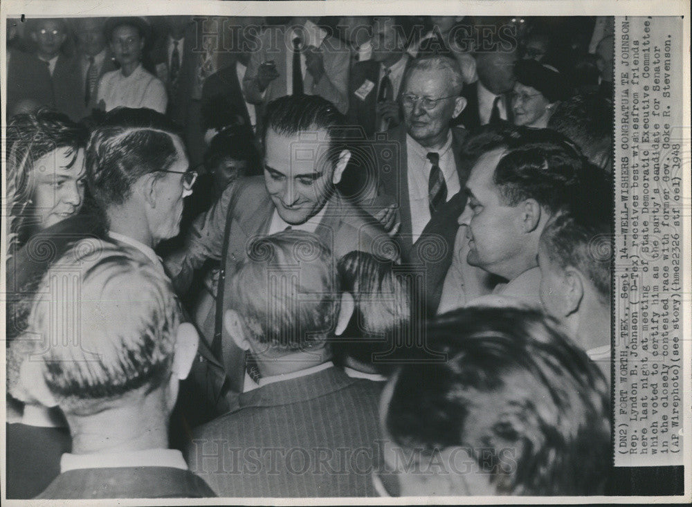 1948 Press Photo Rep. Lyndon B. Johnson - Historic Images