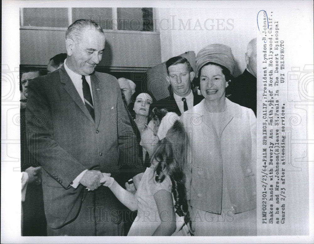 President Lyndon B. Johnson Shakes Hand Of Beverly Ann Smith 1964 