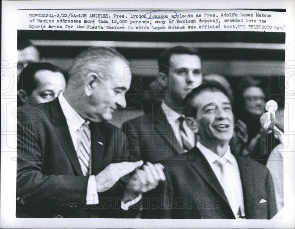 1964 Press Photo President Adolfo Lopez Mateos &amp; Pres. Lyndon Johnson - Historic Images